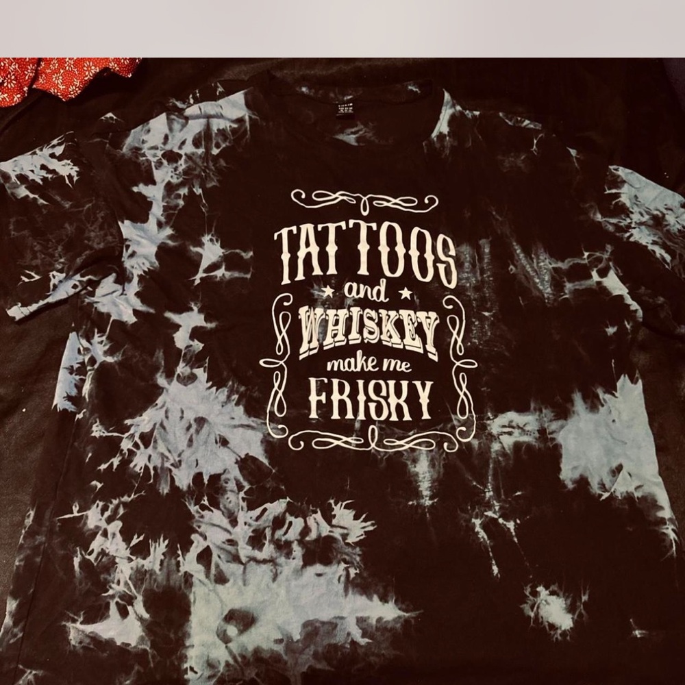 Black Tie-Dye Graphic T-Shirt